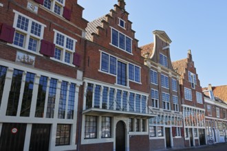 Historic stepped gabled houses in the historic centre of Hoorn, province of North Holland, West