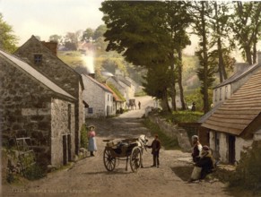 Glenoe Village, County Antrim, Ireland, Historic, digitally restored reproduction from a 19th