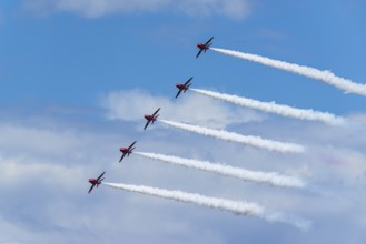 Red Arrows, Royal Air Force Aerobatic Team, Airshow 2024, Teignmouth, Devon, England, United