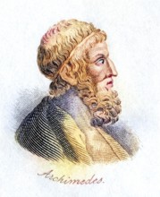 Archimedes of Syracuse, Sicily, 287 BC to 212 BC Mathematician, Historical, digitally restored