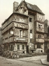 Historic house in the Rue St. Martin, Bayeux, France, around 1890, Historic, digitally restored