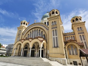 Neo-Byzantine church of Agios Andreas, cathedral, place of pilgrimage for Orthodox Christians, side