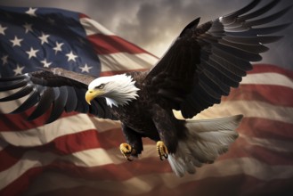 US Independence concept - the majestic American Bald Eagle with outspread wings USA National Symbol