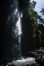 Tiu Kelep waterfall in backlight, nature, landscape, flowing, river, fresh, clear, clean,