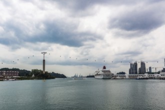 Cloudy overcast sky over the bay, Singapore, Asia