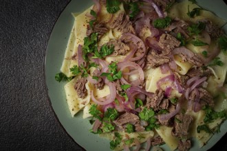 Beshbarmak, Kazakh meat, boiled meat with noodles