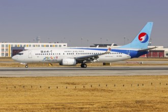 A Boeing 737-800 aircraft of Hebei Airlines with the registration number B-1366 at Daxing Airport