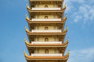 7-story Pagoda at Vinh Trang Temple, My Tho, Mekong Delta, Vietnam, Asia