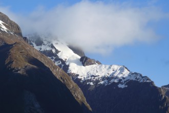 Scenic landscape of Milford Sound fjords in New Zealand