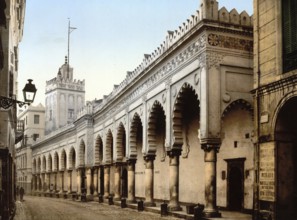 Great Mosque in Marine Street, Algiers, Algeria, ca 1890, Historical, digitally restored