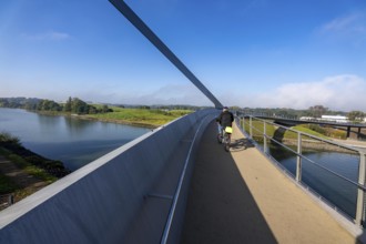 New bridge over the Rhine-Herne Canal and the Emscher, leap over the Emscher, bicycle and