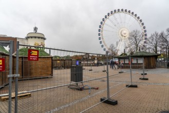 The Christmas market at the Centro shopping centre, set up but closed due to the 2nd lockdown