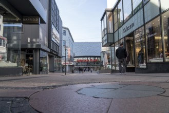 Effects of the coronavirus pandemic in Germany, Essen, empty shopping street, Limbecker Straße