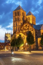 Historic old town, St Paul's Cathedral on the market square, medieval Romanesque cathedral, tower