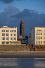 Skyline of the North Sea island of Borkum, YMCA Guest House, Borkum Specialist Clinic, New