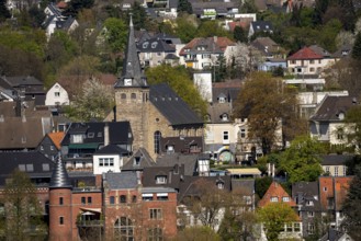 The old town centre of Essen-Kettwig, in the south of the city, with the market church, turbine