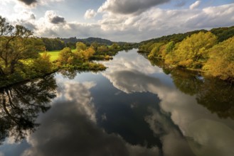 The Ruhr near Bochum-Stiepel, right and Hattingen-Blankenstein, North Rhine-Westphalia, Germany,