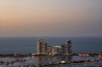 View from The View At the Palm viewing platform onto Hotel Atlantis The Royal, Palm Jumeirah,