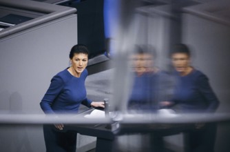 Sahra Wagenknecht, Non-attached Member, recorded during a debate in the German Bundestag on Epl 04,