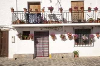 Houses in the village of Bubion, High Alpujarras, Sierra Nevada, Granada province, Spain, Europe