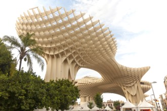 Metropol Parasol wooden structure in La Encarnación square, Seville, Spain designed by architect