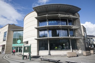 Modern architecture of new public library building Calne, Wiltshire, England, United Kingdom,