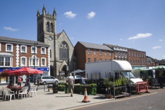 Market place in the town centre of East Dereham, Norfolk, England, United Kingdom, Europe