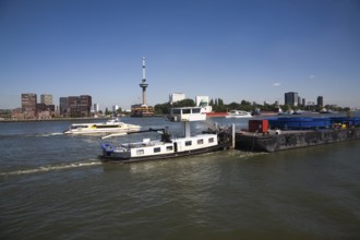 Shipping on the River Maas, Delfshaven and Euromast, Port of Rotterdam, Netherlands