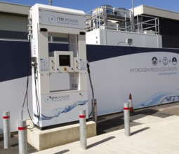 ITM Power energy storage clean fuel hydrogen fuel service station, Johnson Matthey, Swindon,