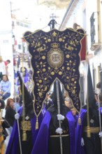 Easter Christian religious procession through streets of Setenil de las Bodegas, Cadiz province,