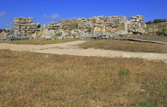 Ggantija neolithic megalithic 5500 years old prehistoric temple complex site Gozo, Malta, Europe