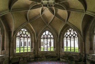 Interior view, cloister, Cistercian monastery Bebenhausen, Tübingen, Baden-Württemberg, Germany,