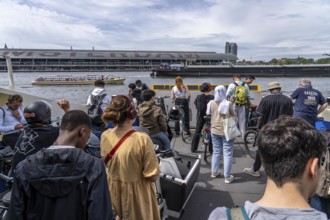 GVB ferries for pedestrians and cyclists across the river Ij, to Amsterdam Centraal station, free