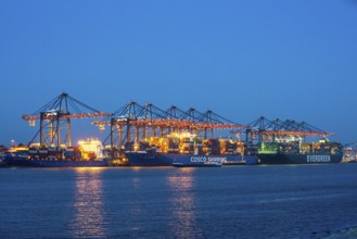 Euromax Container Terminal, container freighter, in the seaport of Rotterdam, Netherlands, deep-sea