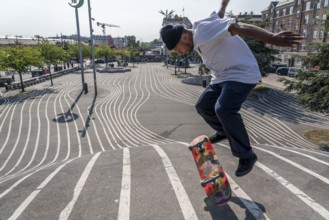 The Nørrebro district in Copenhagen, lively, multicultural and student neighbourhood, Superkilen