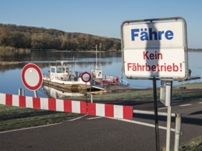 Elbe river, Ferry Lenzen, Pevestorf out of order due to technical issues, Germany, Europe