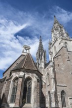 The Valentine's Chapel in front of Ulm Minster, Ulm, Baden-Württemberg, Germany, Europe