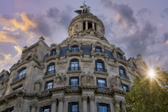 Barcelona, buildings along Passeig de Gracia avenue