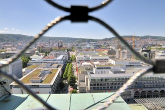 View of the city centre from the station tower, Stuttgart main station, Baden-Württemberg, Germany,