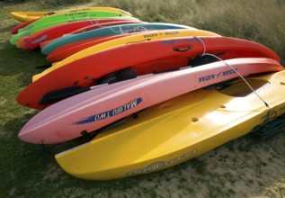 Kayaks, Island of Herm, Channel Islands, Great Britain