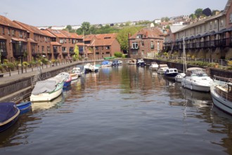 Boats moorings Pooles Wharf marina, Floating Harbour, Bristol, England, UK