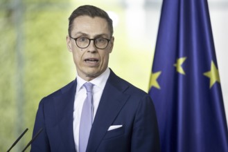 Alexander Stubb, President of the Republic of Finland, recorded during a press statement together