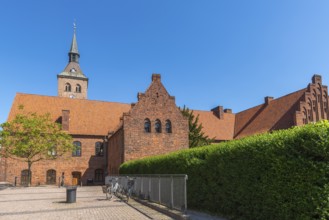 Odense, monastery, brick building, tower of the cathedral church, St Knud's Church, Fyn, island of