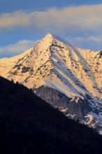 Freshly snow-covered Pizzo Vogorno in the canton of Ticino, Switzerland, Europe