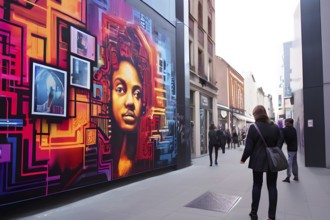 AI generated street art graffiti tour featuring immersive murals and interactive elements in