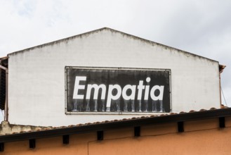 Art object on a house wall, street art, San Sperate, Sardinia, Italy, Europe