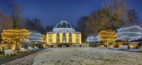 Christmas lights snow winter spa garden theatre Bad Oeynhausen Germany