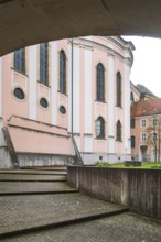 View on the north-east side into the inner courtyard of the former Benedictine abbey of Wiblingen