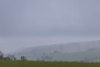 Heavy rain showers and thunderstorms over Possendorf in the Eastern Ore Mountains, Possendorf,