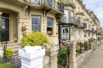 History buildings traditional guesthouses on seafront, Kirkley Cliff Road, Lowestoft, Suffolk,